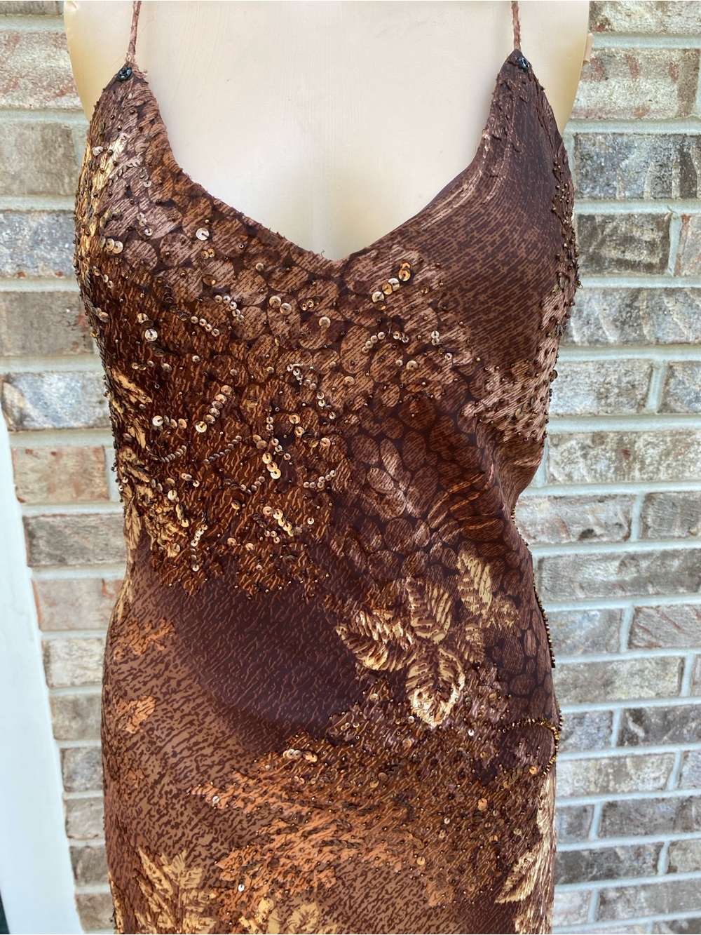 Rare Vintage Y2K Shaina June Beaded Silk Burnout Fairy Prom Dress - Picture 10 of 16